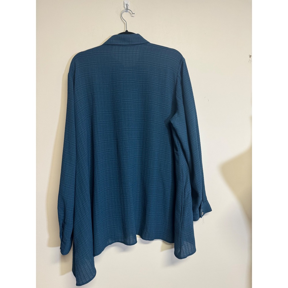 LOGO Women's XL Dark Blue Long Sleeve Button Down Shirt - Picture 4 of 6